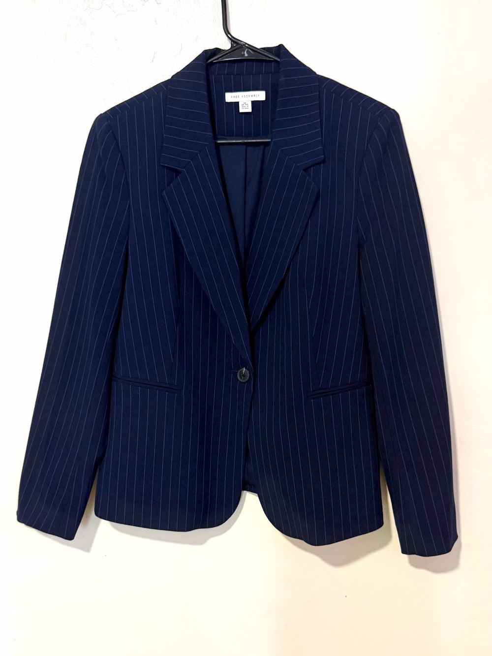 The Limited Navy Pinstripe Tailored Blazer